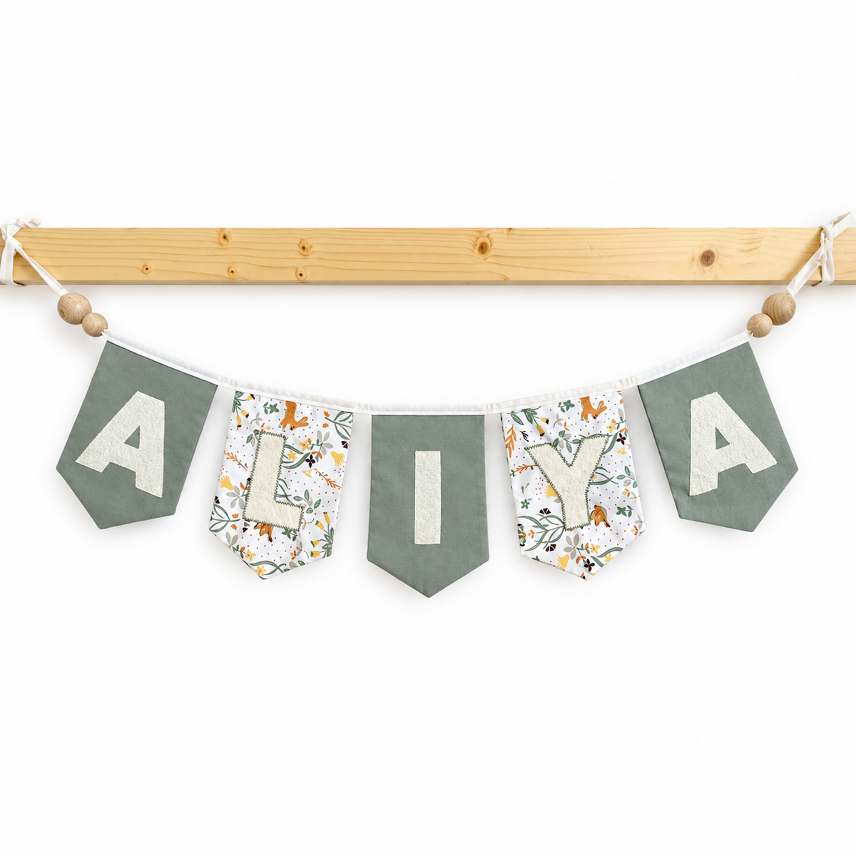 Personalised Reclaimed Fabric Name Banner